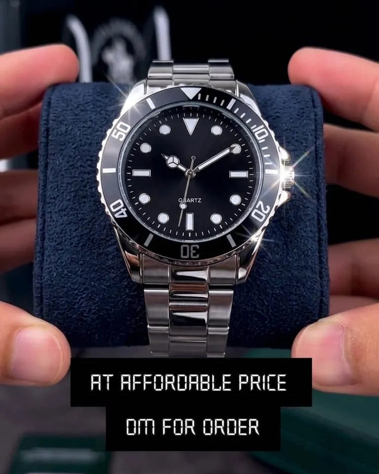 Luxury Black Bronze Watch - 1 Pc for Men | Water Resistant & Comfortable Daily Wear